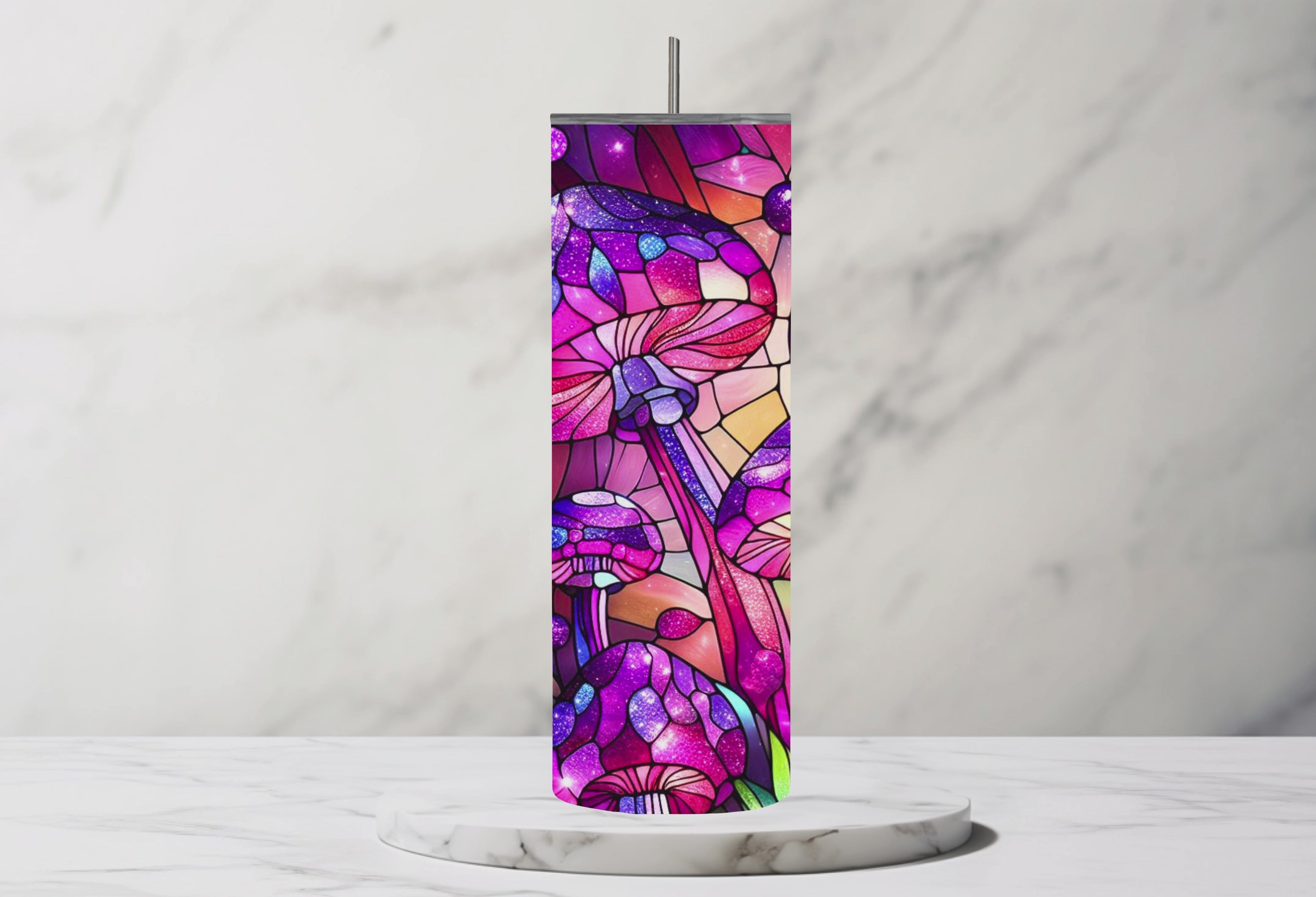 Fairy Floss Fungi Mushroom 20oz Steel Tumbler