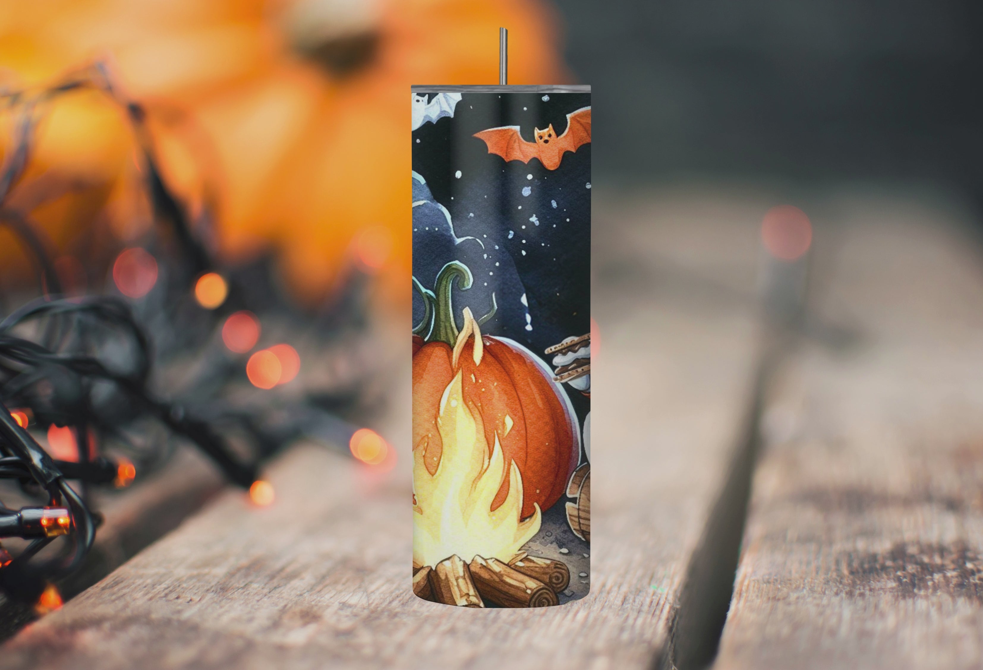 Ghostly Gourmet Ghost S'mores 20oz Stainless Steel Tumbler