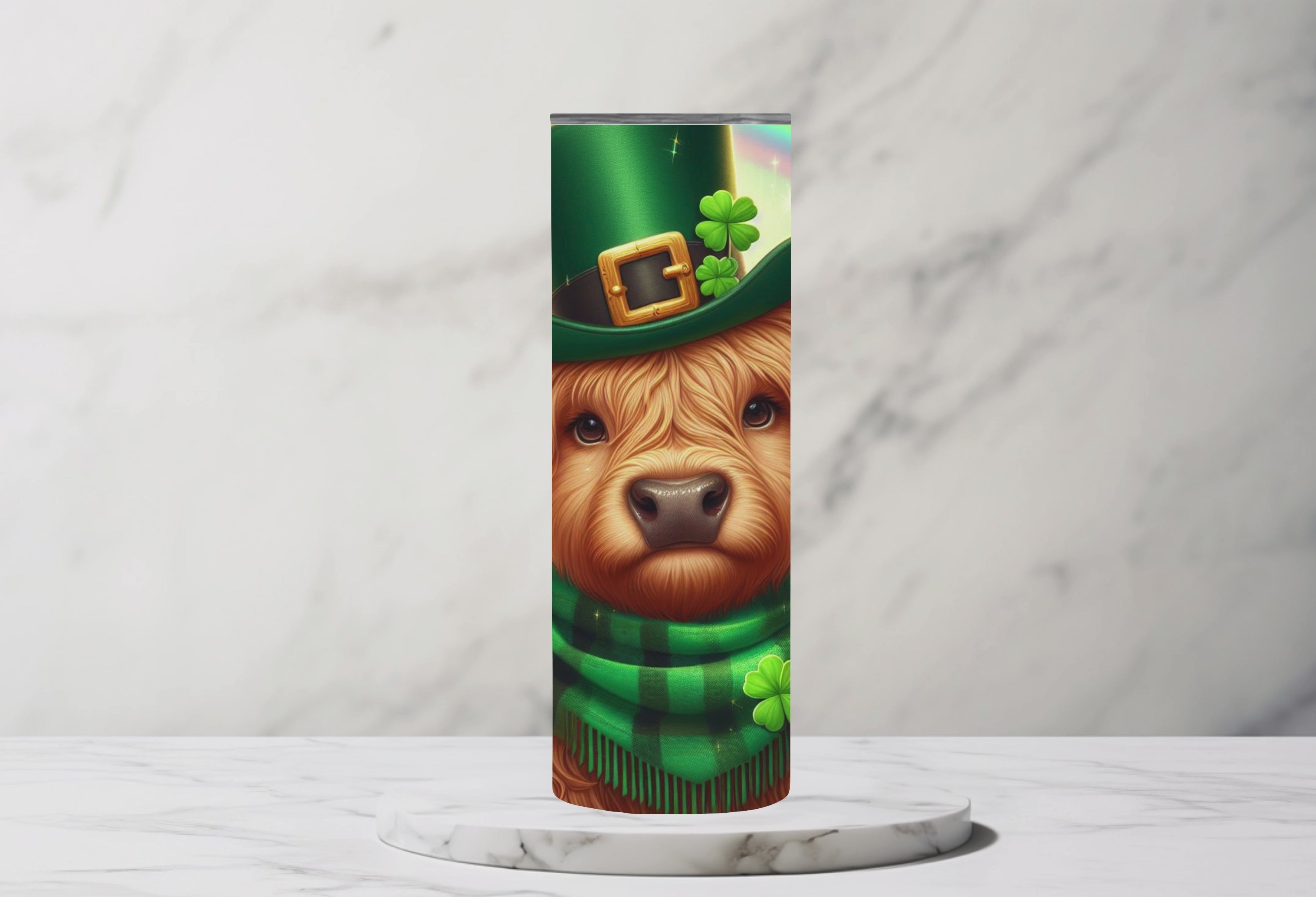 Highland Cow Saint Patrick's Day 20oz Stainless Steel Tumbler