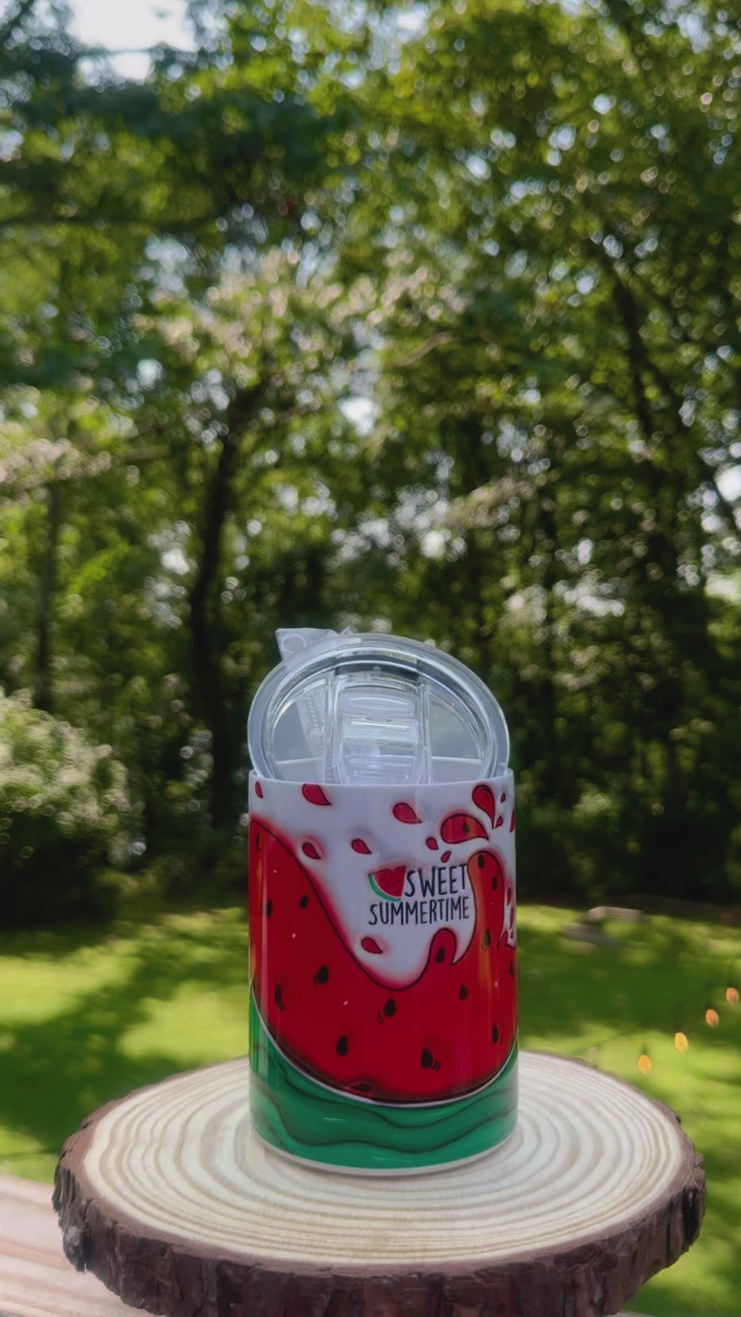 Sweet Summertime Watermelon 10oz stainless steel tumbler