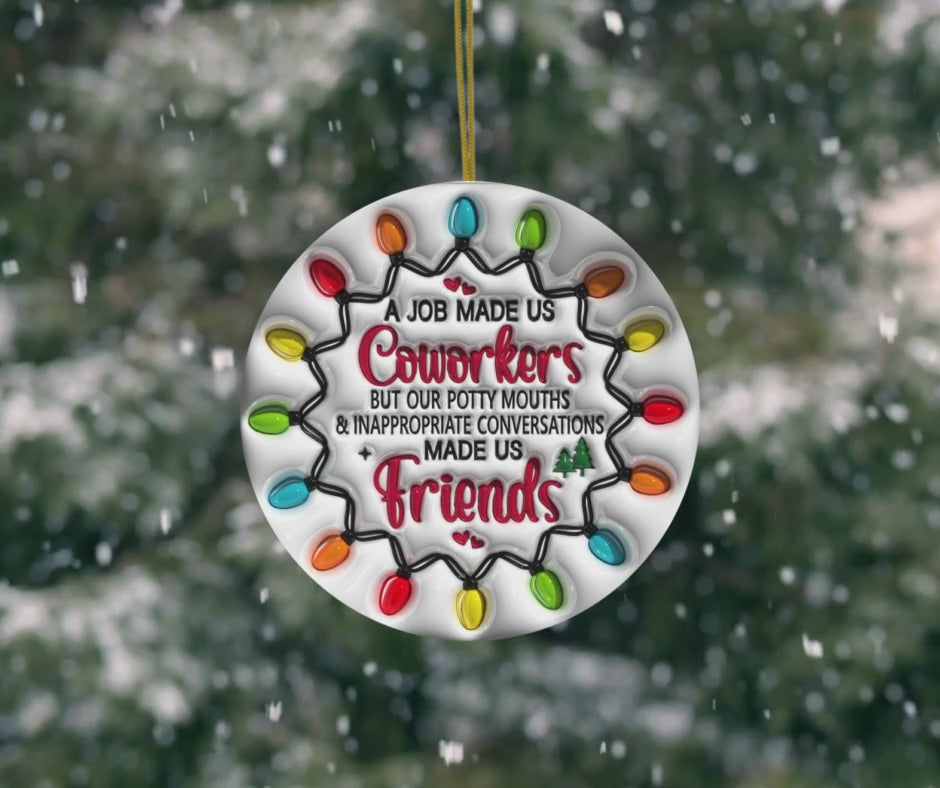 Coworkers To Friends Ceramic Christmas Ornament