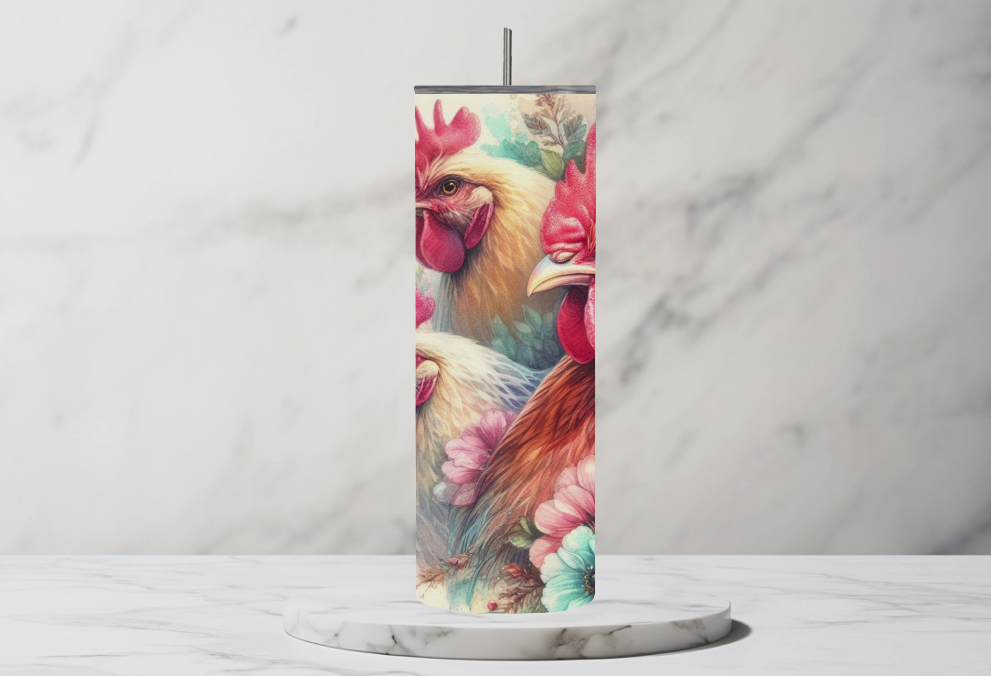 Bunch Of Hens Cluckin' Around 20oz Steel Tumbler